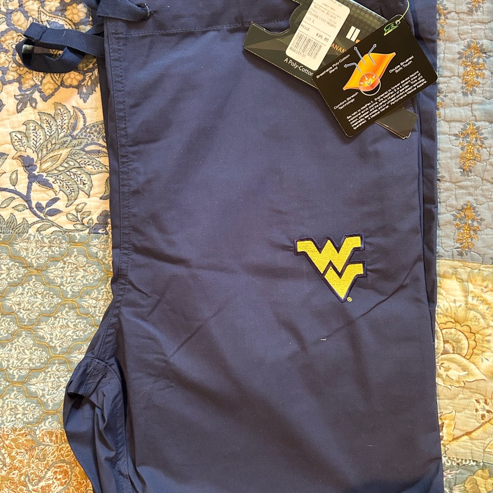 NWT Navy WVU Scrub Pants